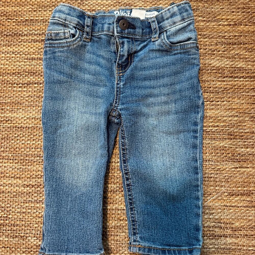 OshKosh B’gosh Baby Boys 9M Classic Blue Denim Jeans Adjustable Waist
